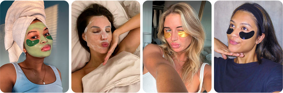 Girls using eye masks